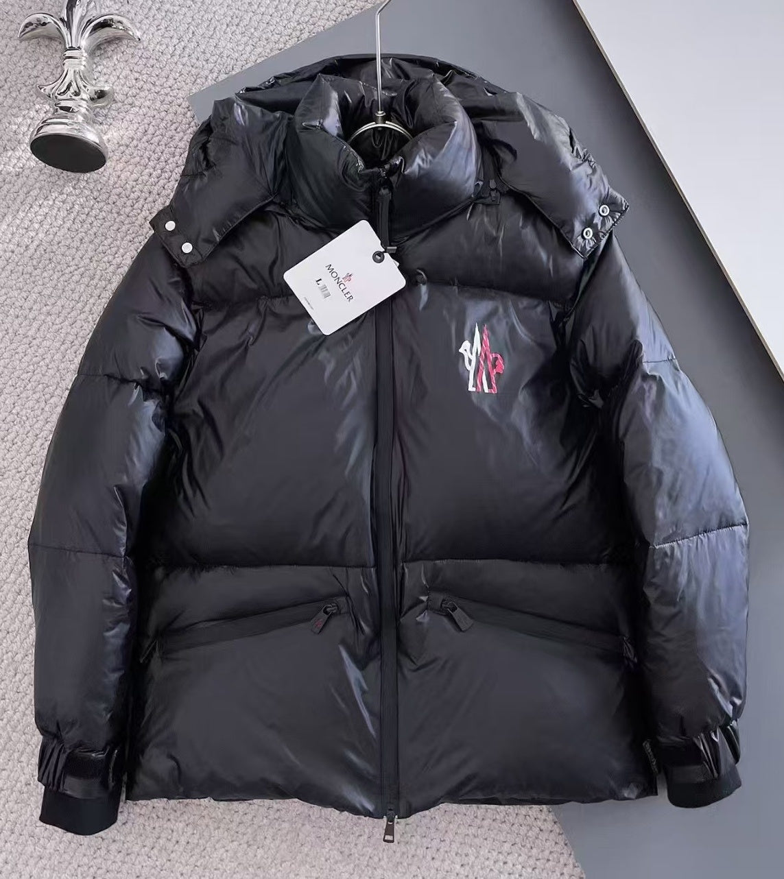Moncler Stand-Collar Hooded Down Jacket – Black