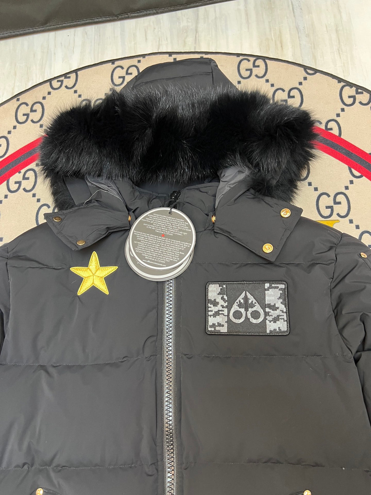 Moose Knuckles Multi-Badge Down Jacket — Couples Matching Set | Avant-Garde Puffer
