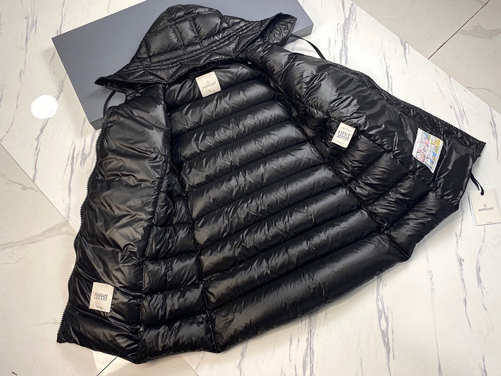 Moncler Hooded Long Puffer Down Jacket – Black