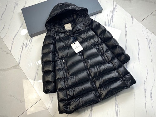 Moncler Hooded Long Puffer Down Jacket – Black