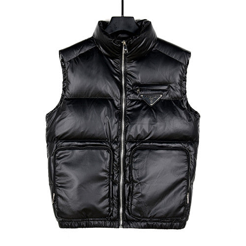 Prada Re-Nylon Down Vest — Large Pocket | Luxury Sleeveless Puffer