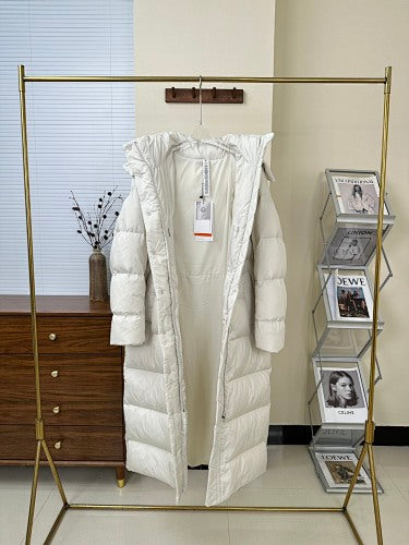 Lululemon Wunder Puff Long Hooded Puffer Jacket – White