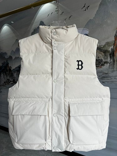MLB Boston Red Sox Stand Collar Down Vest – Cream