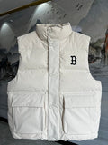 MLB Boston Red Sox Stand Collar Down Vest – Cream