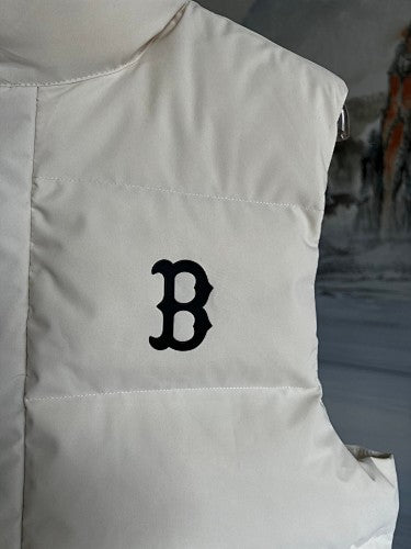 MLB Boston Red Sox Stand Collar Down Vest – Cream