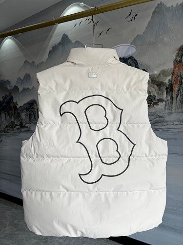 MLB Boston Red Sox Stand Collar Down Vest – Cream