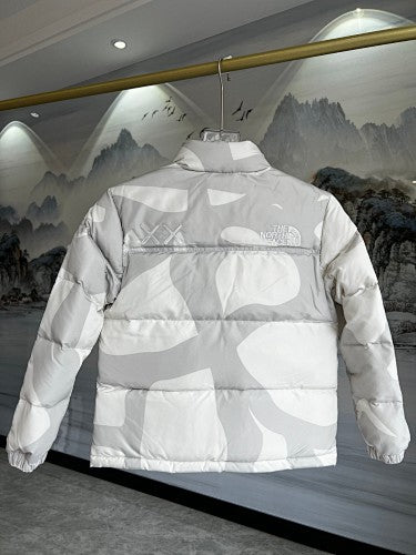 The North Face x KAWS Kids Nuptse Down Jacket – White/Grey Print