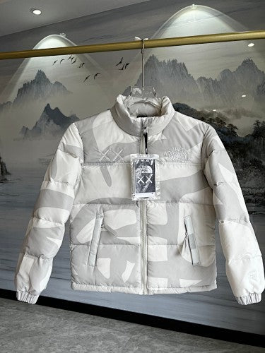 The North Face x KAWS Kids Nuptse Down Jacket – White/Grey Print