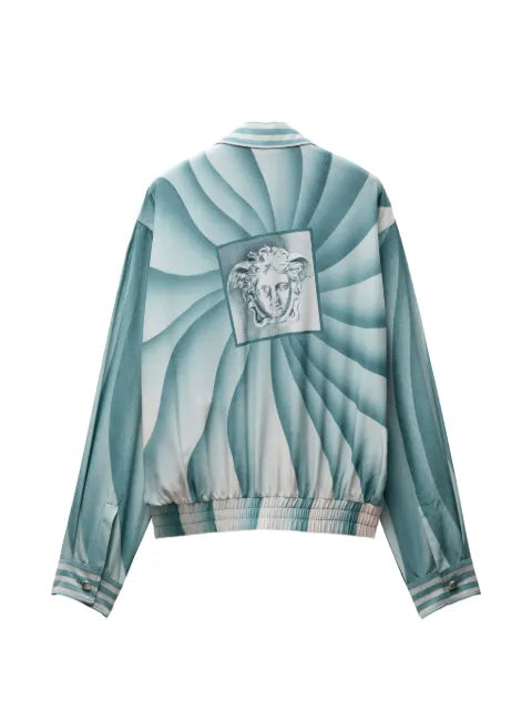 Versace printed silk-poplin blouson