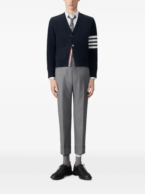 Thom Browne merino-wool 4-Bar intarsia Anchor cardigan