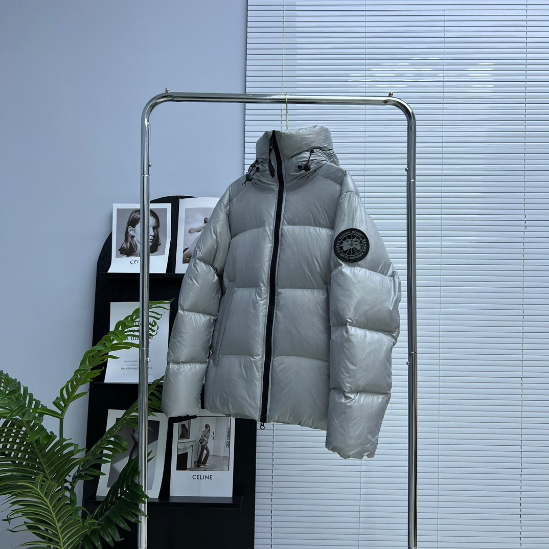 Canada Goose Crofton Hooded Puffer Down Jacket – Silver