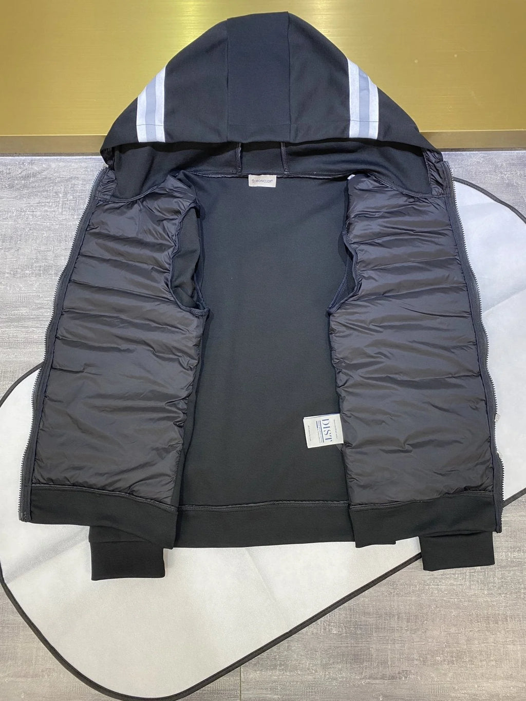 Moncler Sweater Sleeve Down Jacket – Black