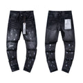 Purple Brand Black Distressed Paint-Splatter Jeans