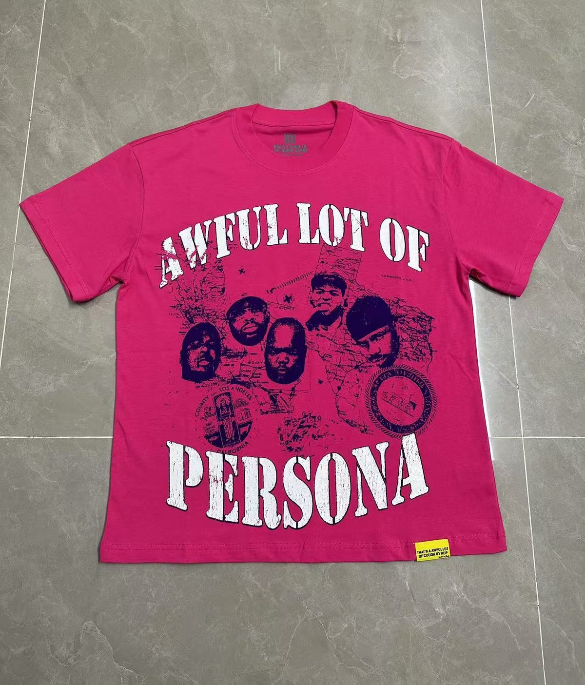 THAT'S A AWFUL LOT OF COUGH SYRUP Pink Front & Back Graphic T-Shirt