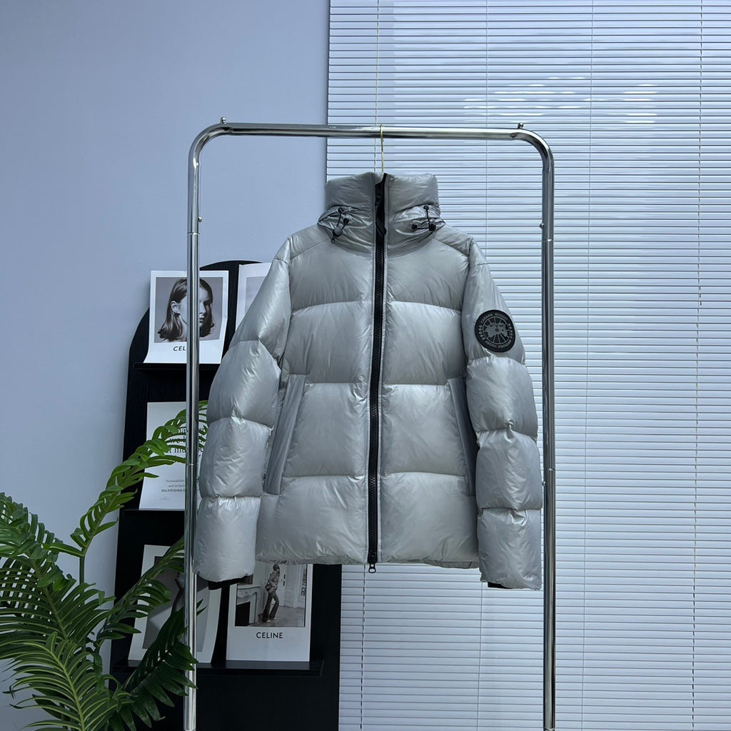 Canada Goose Crofton Hooded Puffer Down Jacket – Silver