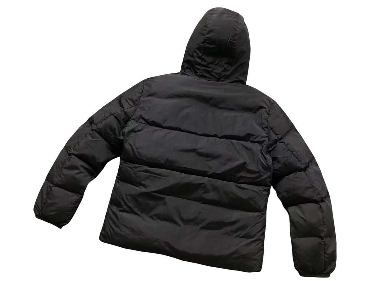 Moncler Logo-Hood Hooded Down Jacket – Black