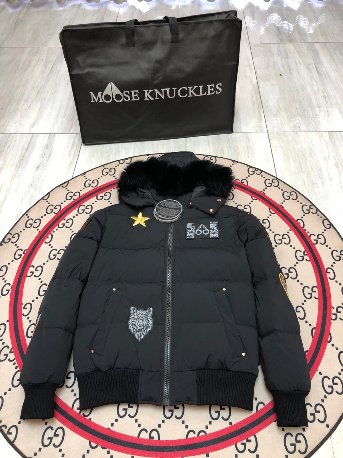 Moose Knuckles Multi-Badge Down Jacket — Couples Matching Set | Avant-Garde Puffer