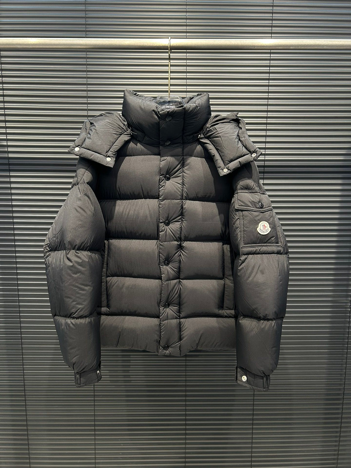 Moncler Women's Black Hooded Short Down Jacket