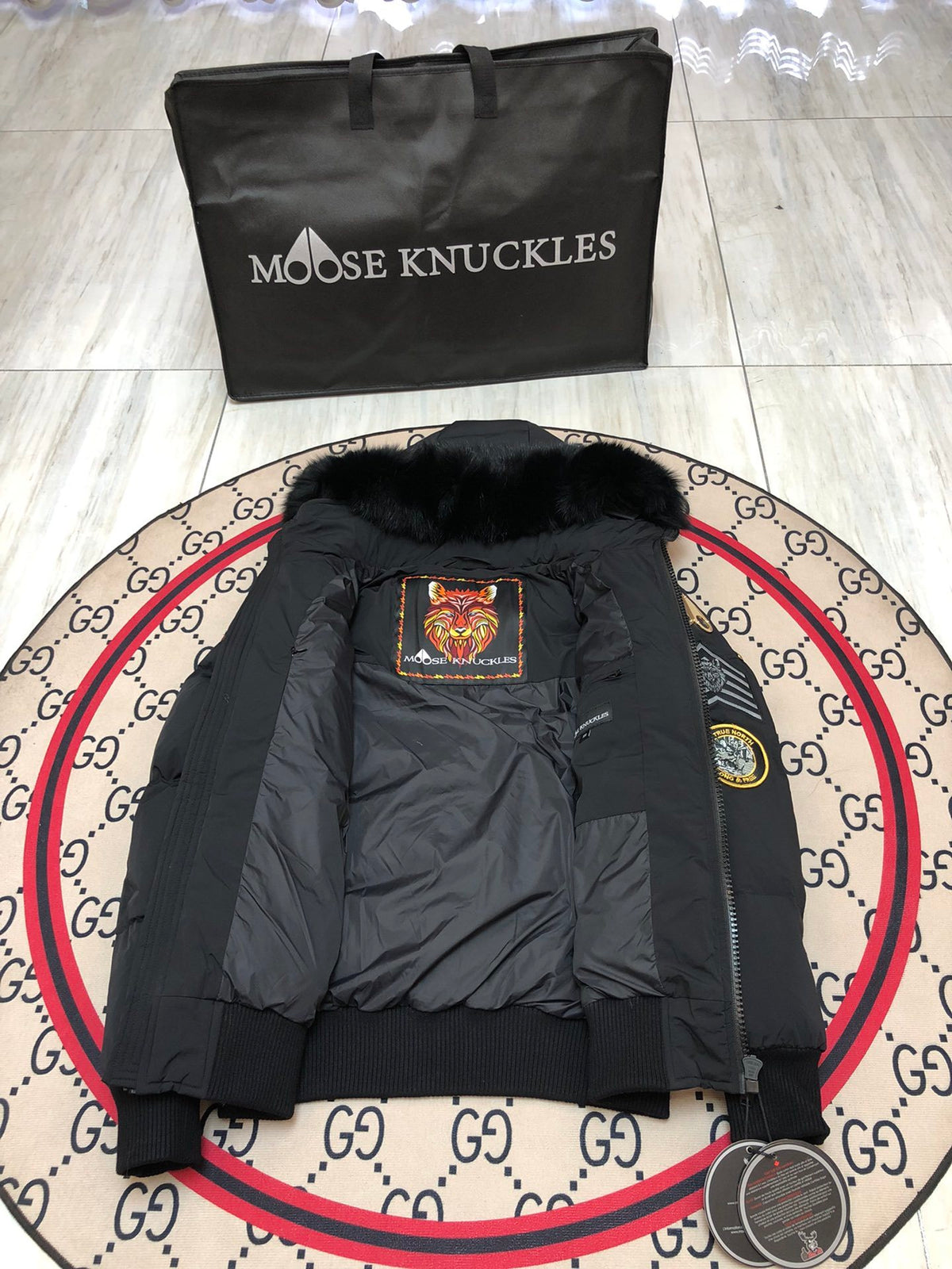 Moose Knuckles Multi-Badge Down Jacket — Couples Matching Set | Avant-Garde Puffer
