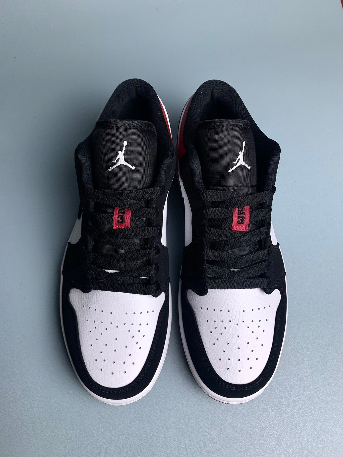 Air Jordan 1 Low Black and Red Toe 553558-116 Unisex Sneakers