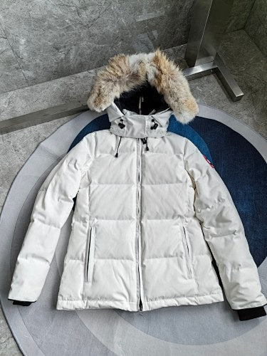 Canada Goose Hooded Down Parka – White