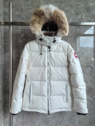 Canada Goose Hooded Down Parka – White