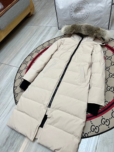 Canada Goose Women's Down Jacket – White with Fur Hood