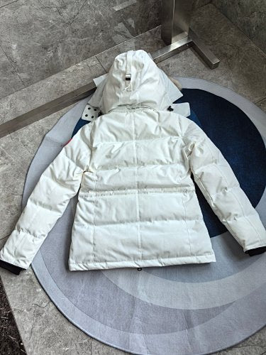 Canada Goose Hooded Down Parka – White