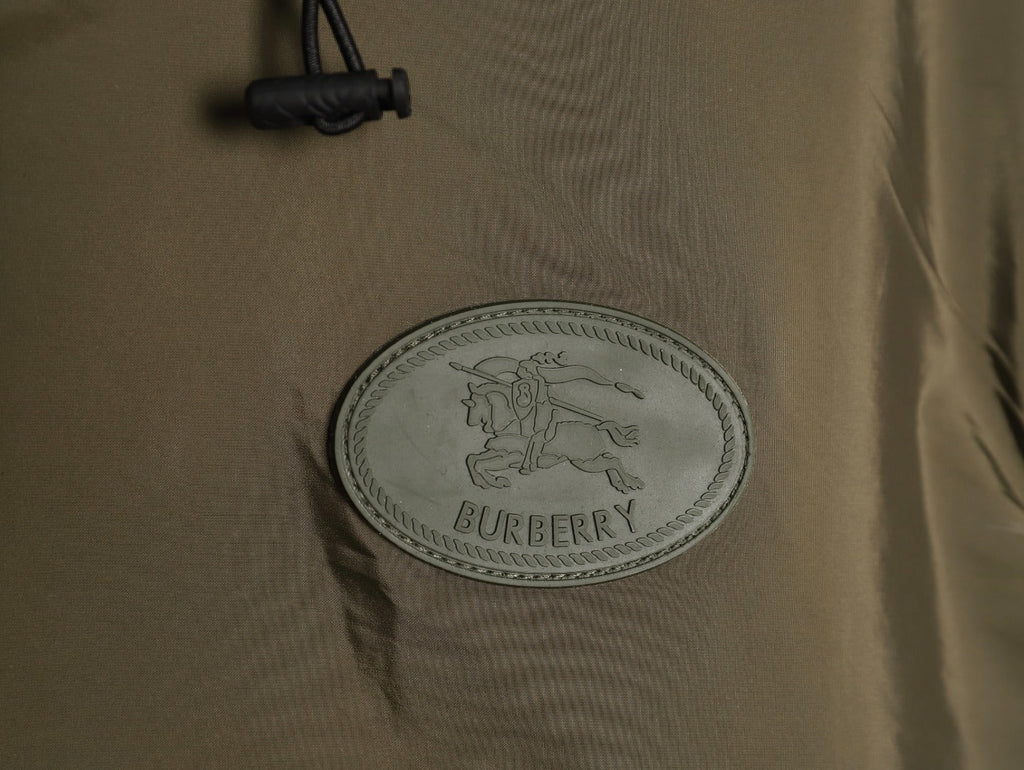 Burberry Equestrian Emblem Hooded Zip Jacket - Olive